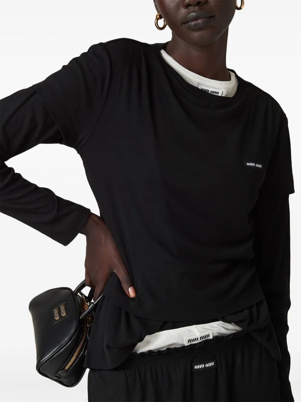 Miu Miu logo-embroidered T-shirt - Image 3