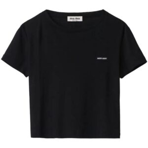 Miu Miu logo-embroidered T-shirt
