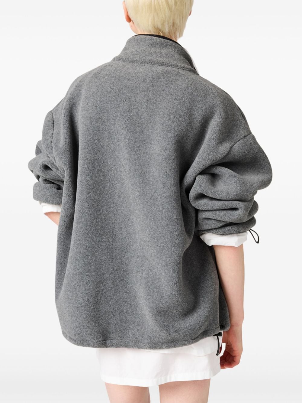 Miu Miu logo-embroidered fleece sweatshirt - Image 3