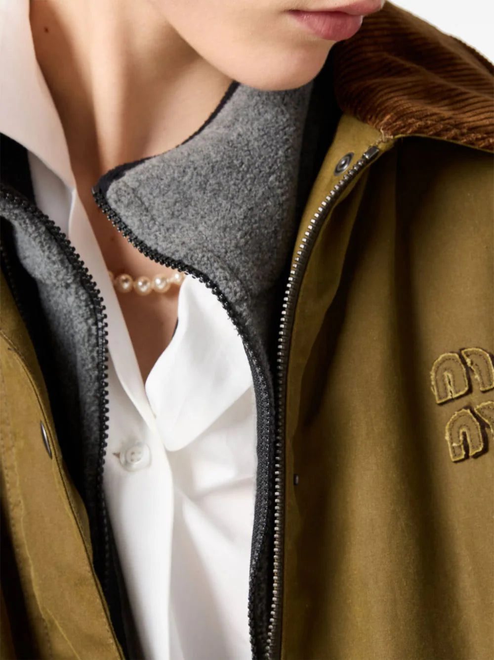 Miu Miu logo-embroidered fleece sweatshirt - Image 4