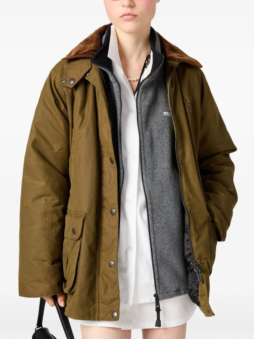 Miu Miu logo-embroidered fleece sweatshirt - Image 2