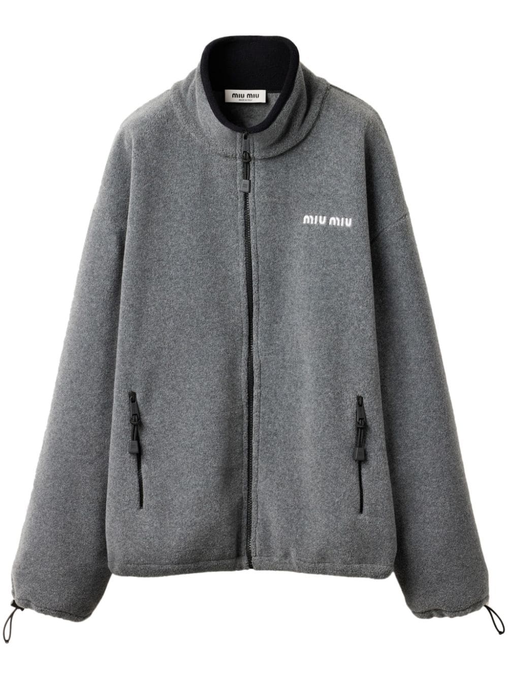 Miu Miu logo-embroidered fleece sweatshirt