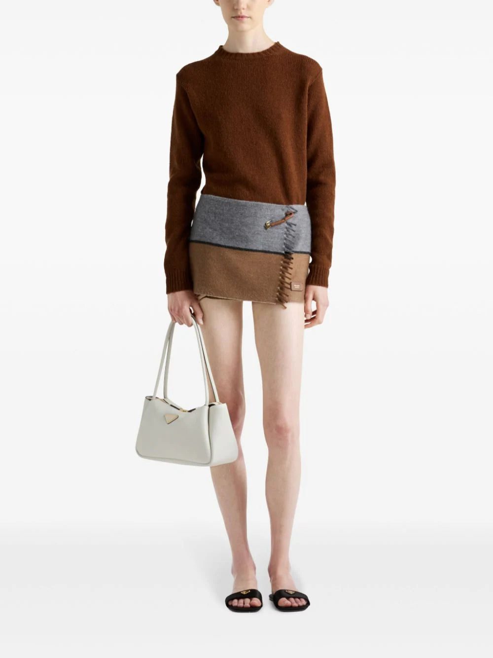 Prada two-tone cashmere mini skirt - Image 2