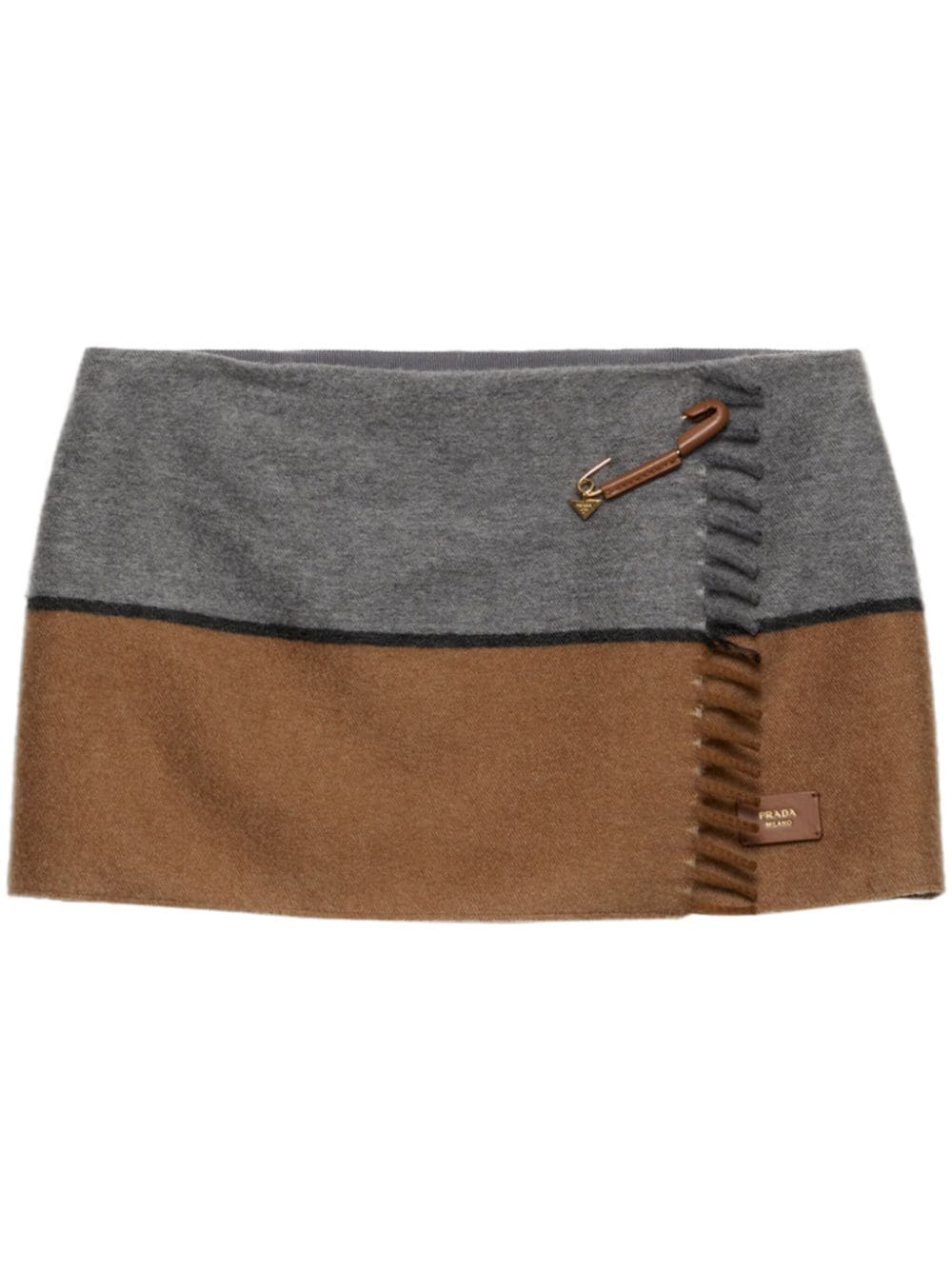 Prada two-tone cashmere mini skirt