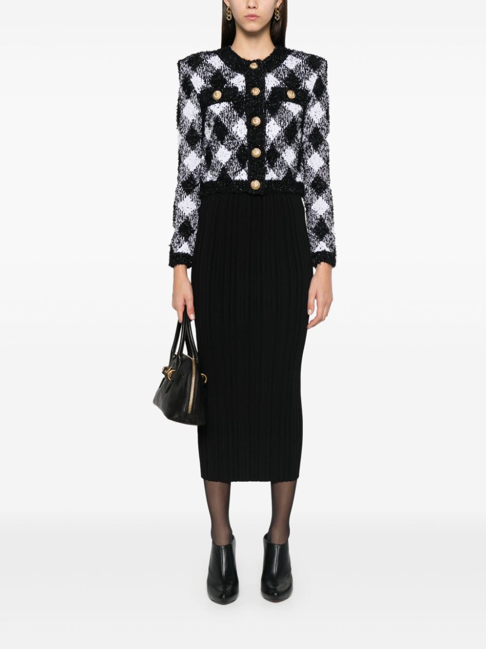 Balmain plissé-effect midi skirt - Image 2