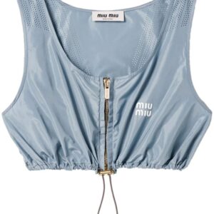 Miu Miu  logo-print crop top