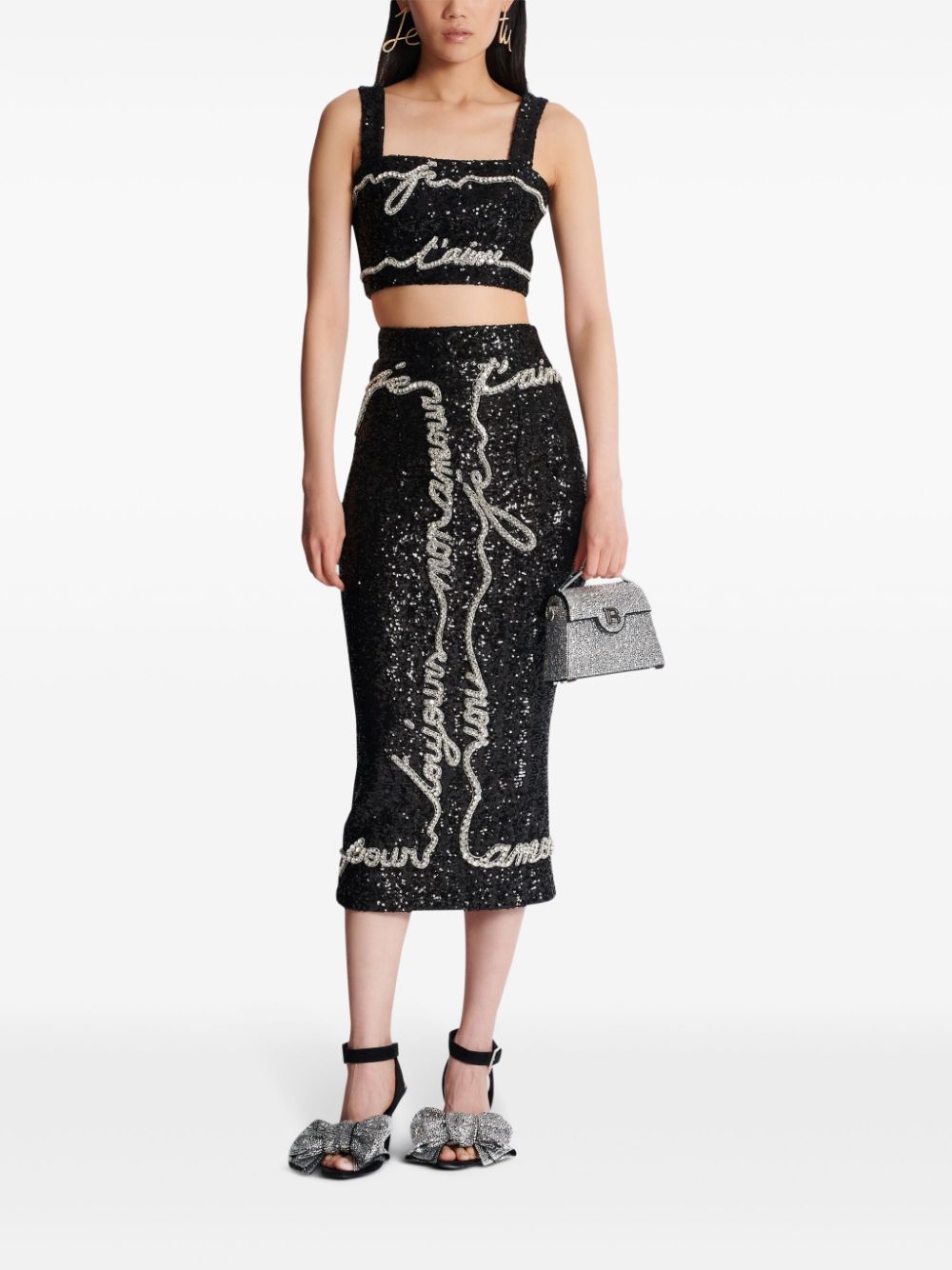 Balmain sequin-embellished midi skirt - Image 2