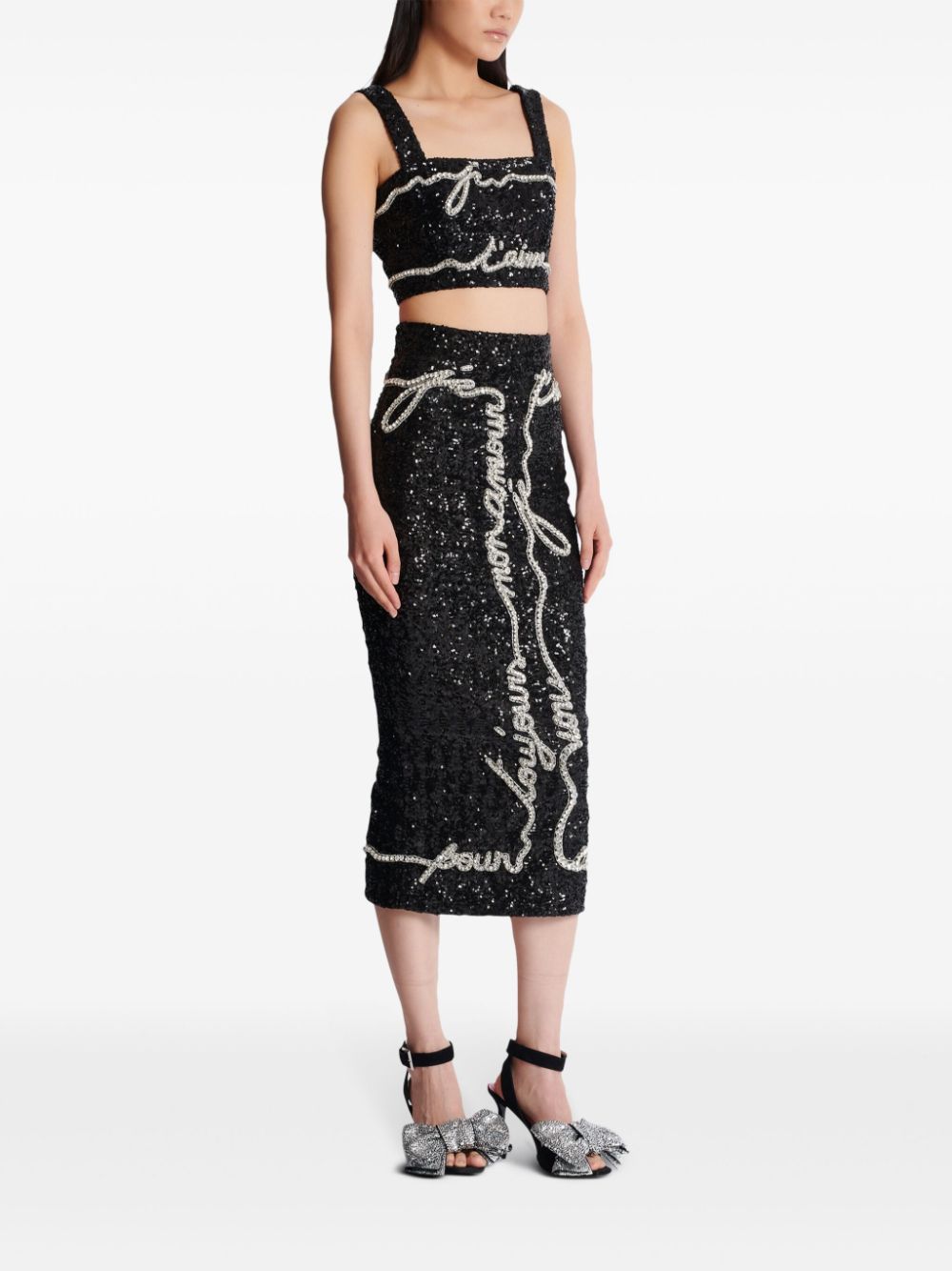 Balmain sequin-embellished midi skirt - Image 3