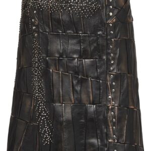 Prada patchwork nappa-leather skirt