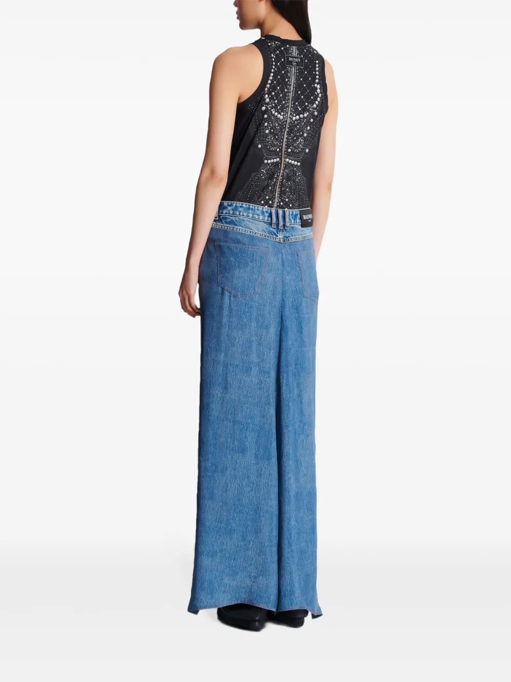 Balmain draped denim skirt - Image 4