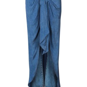 Balmain  draped denim skirt