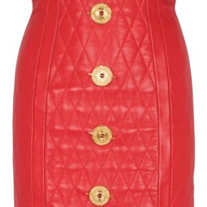 Balmain  quilted leather mini skirt