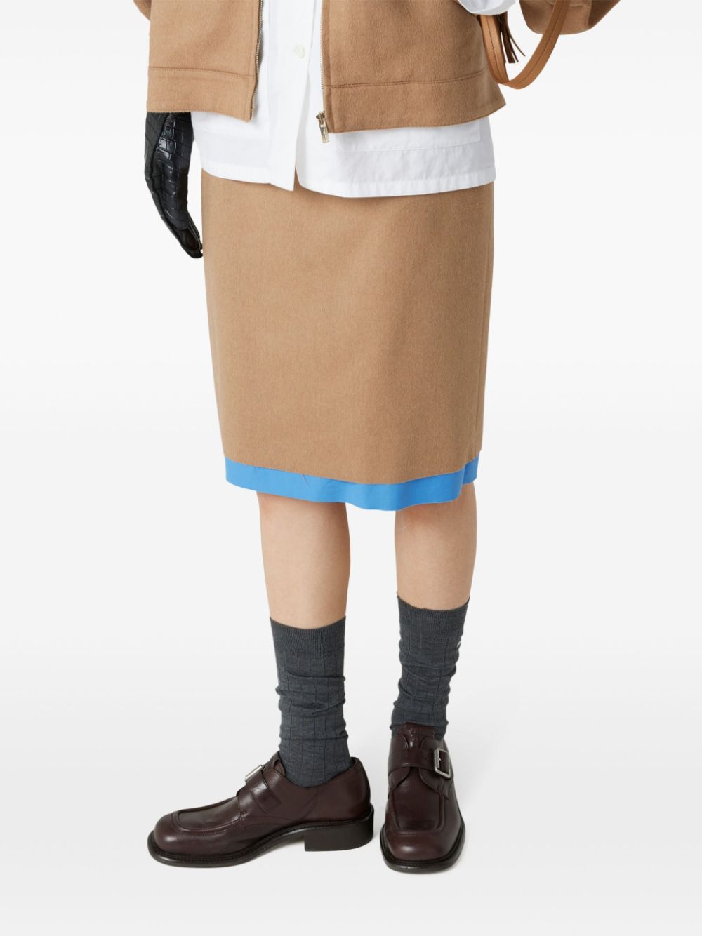 Miu Miu camel-hair midi skirt - Image 4