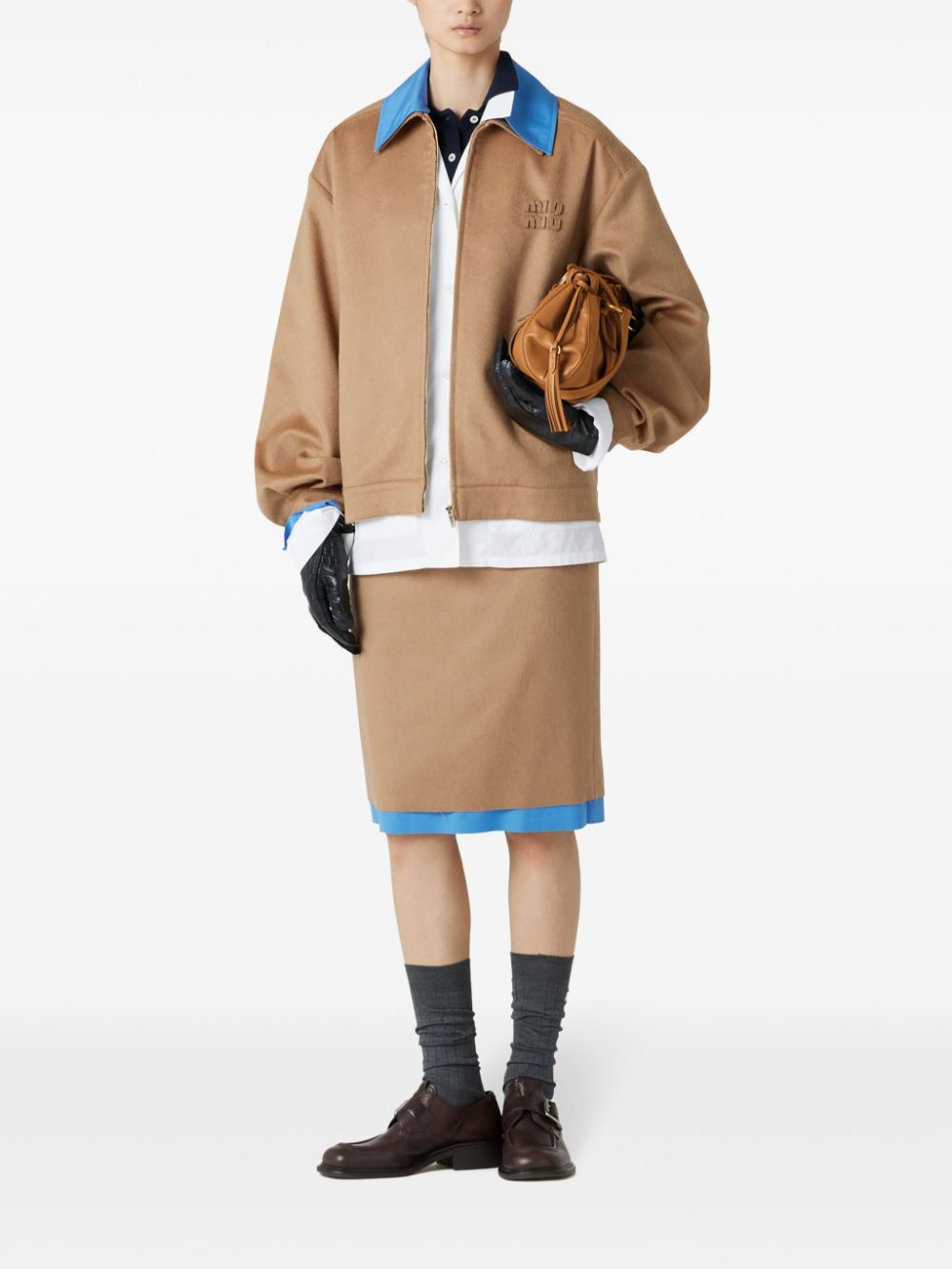 Miu Miu camel-hair midi skirt - Image 2