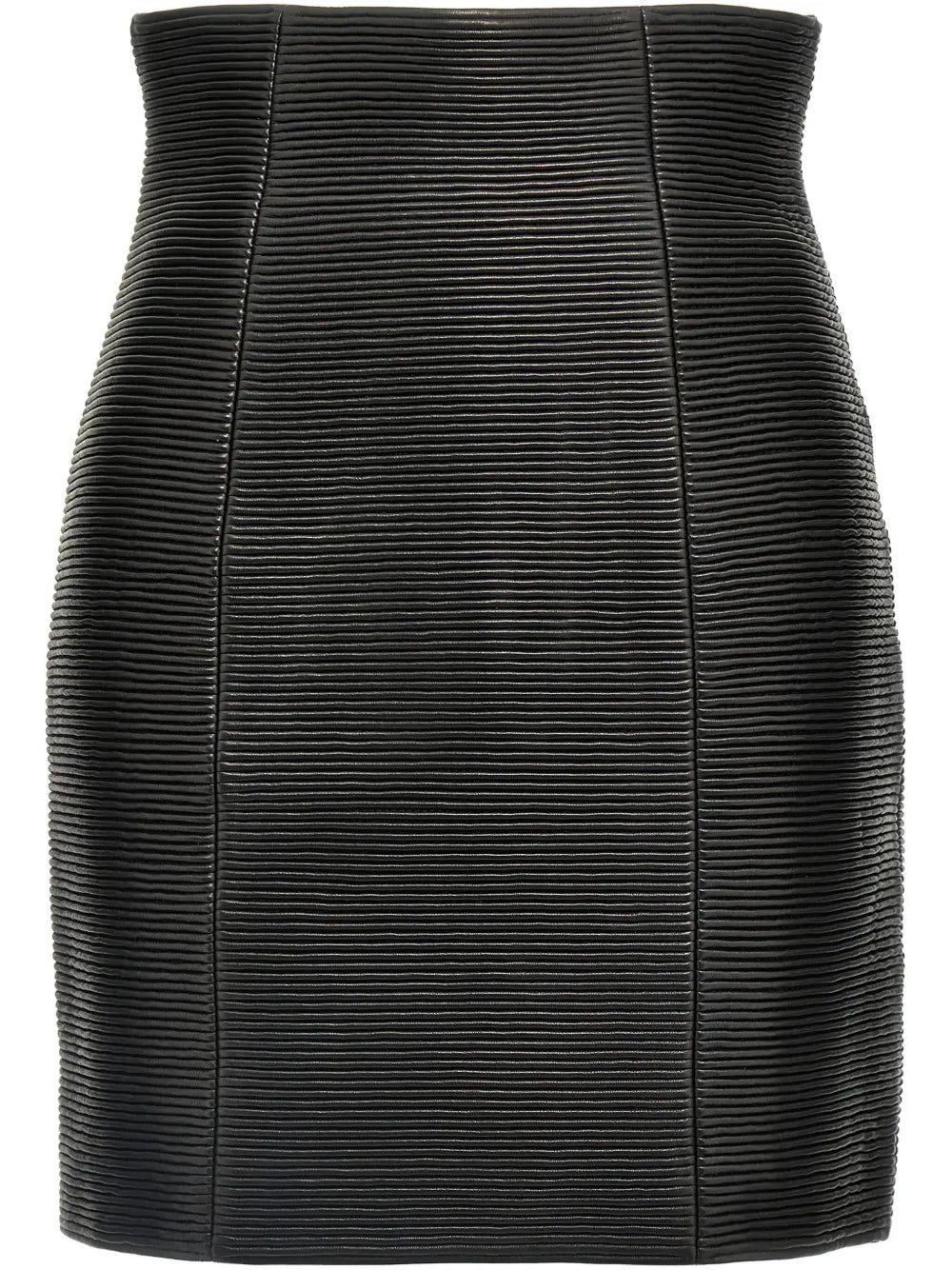 Balmain leather skirt