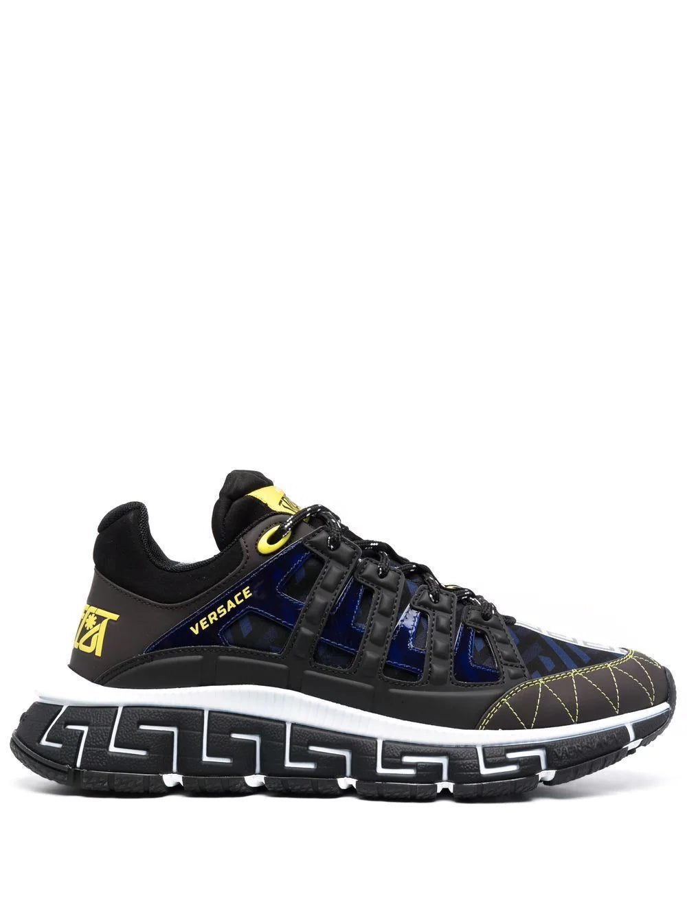 Versace Trigreca panelled cut-out sneakers