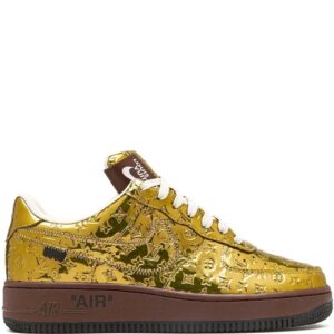 Nike  x Louis Vuitton Air Force 1 Low "Virgil Abloh - Metallic Gold" sneakers.