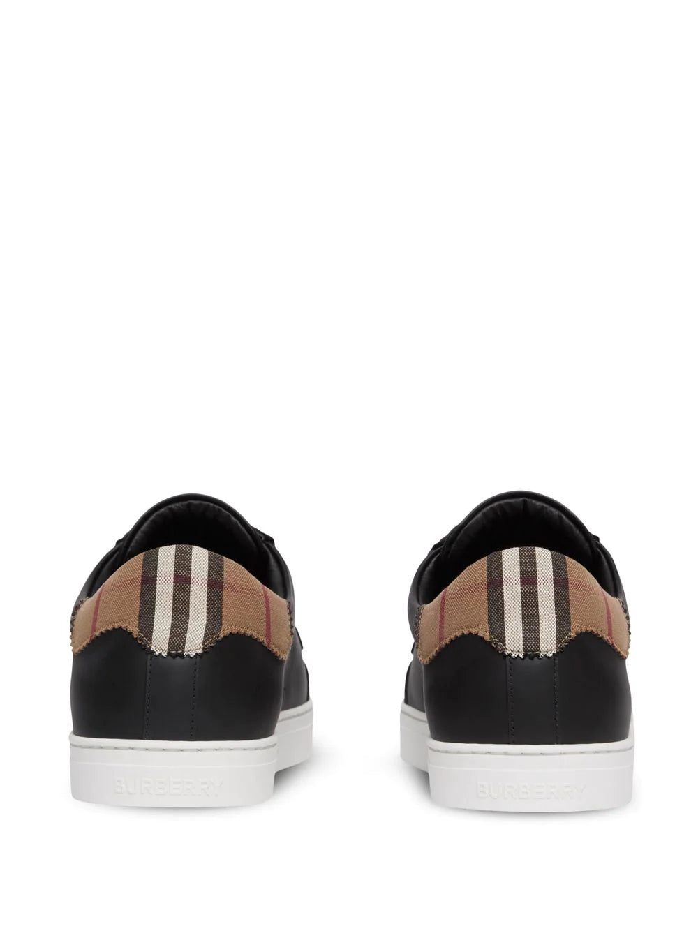 Burberry Vintage Check panelled leather sneakers - Image 4