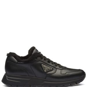 Prada  logo leather sneakers