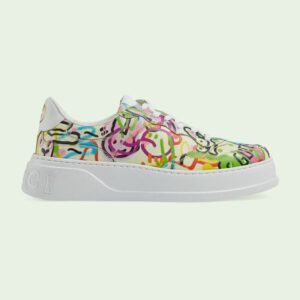 Gucci Men's graffiti print platform sneaker