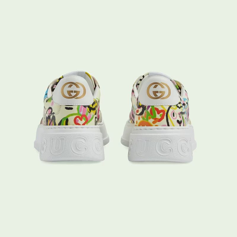 Gucci Men's graffiti print platform sneaker - Image 4