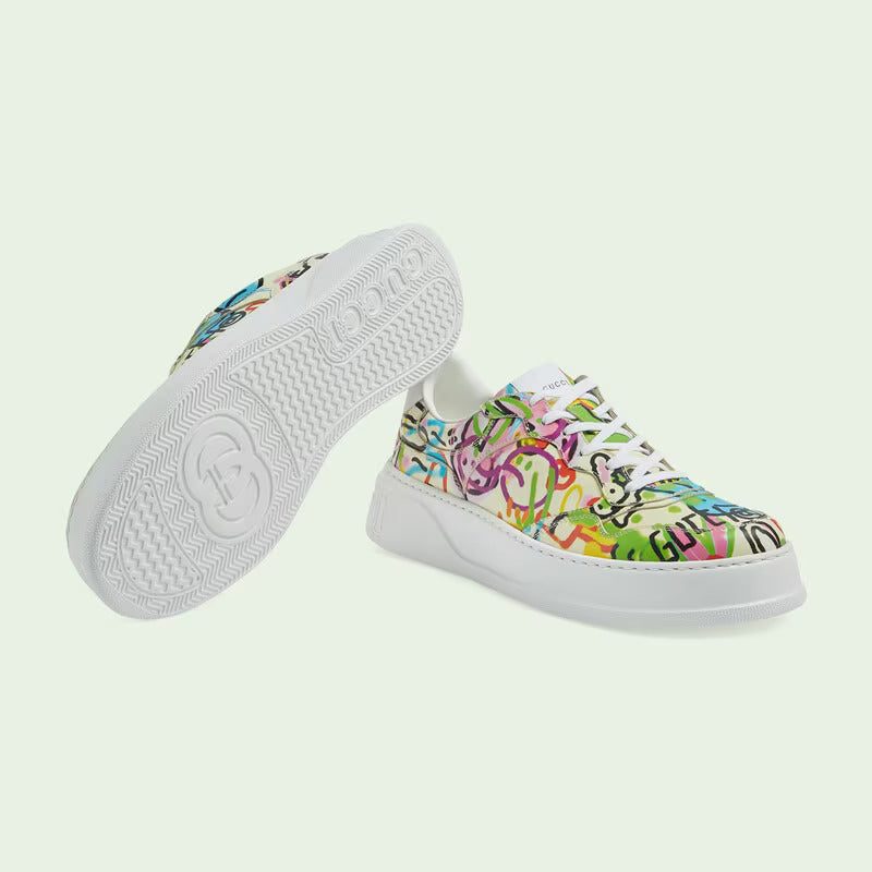 Gucci Men's graffiti print platform sneaker - Image 2