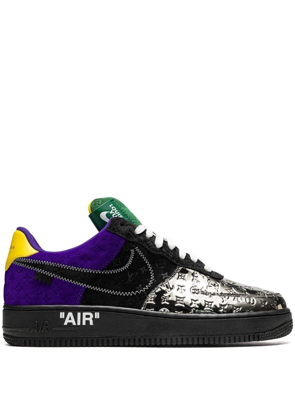 Nike x Virgil Abloh x Louis Vuitton Air Force 1 Low "Purple Dusk/Metallic Silver" sneakers