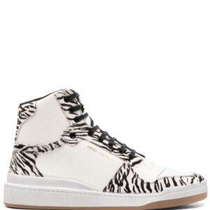 Saint Laurent zebra-print high-top sneakers