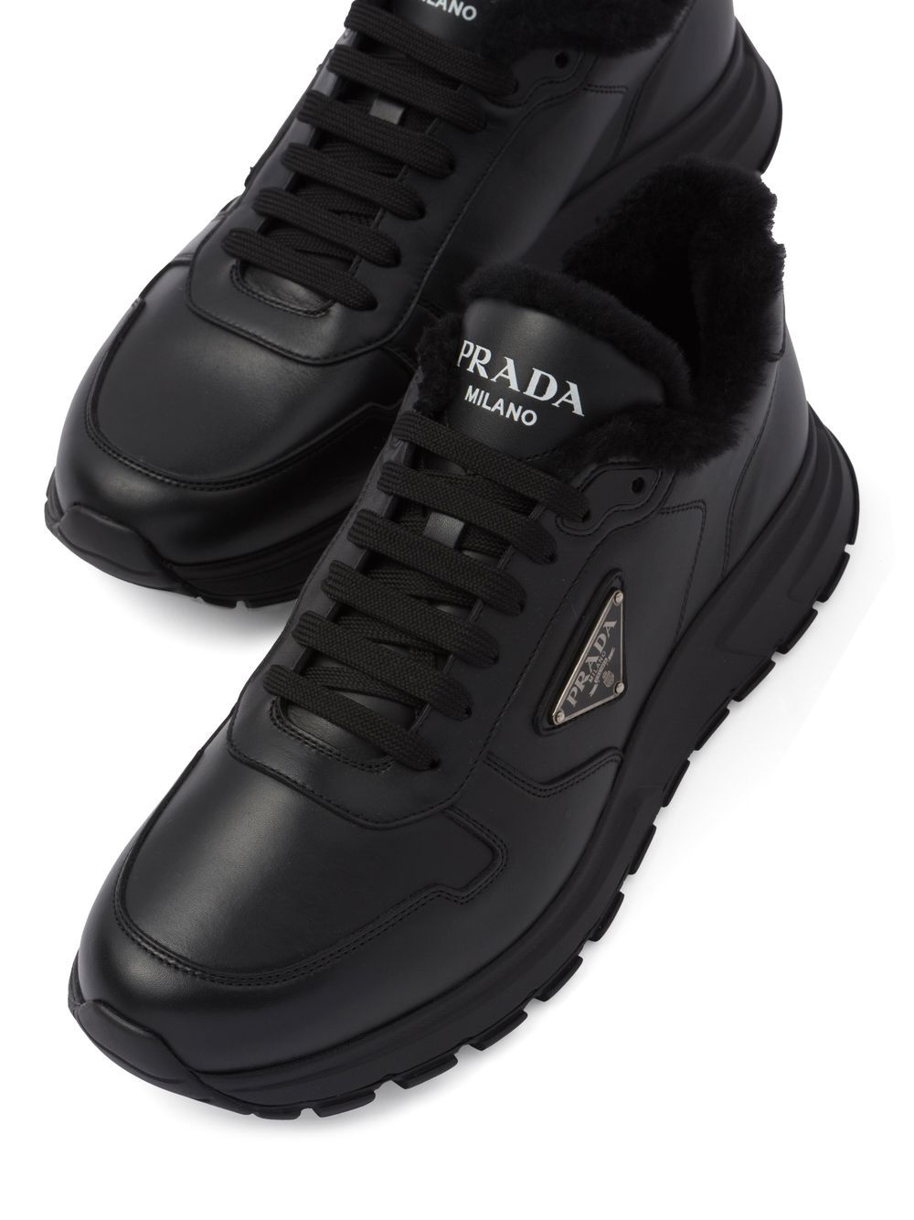Prada logo leather sneakers - Image 5