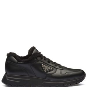 Prada logo leather sneakers