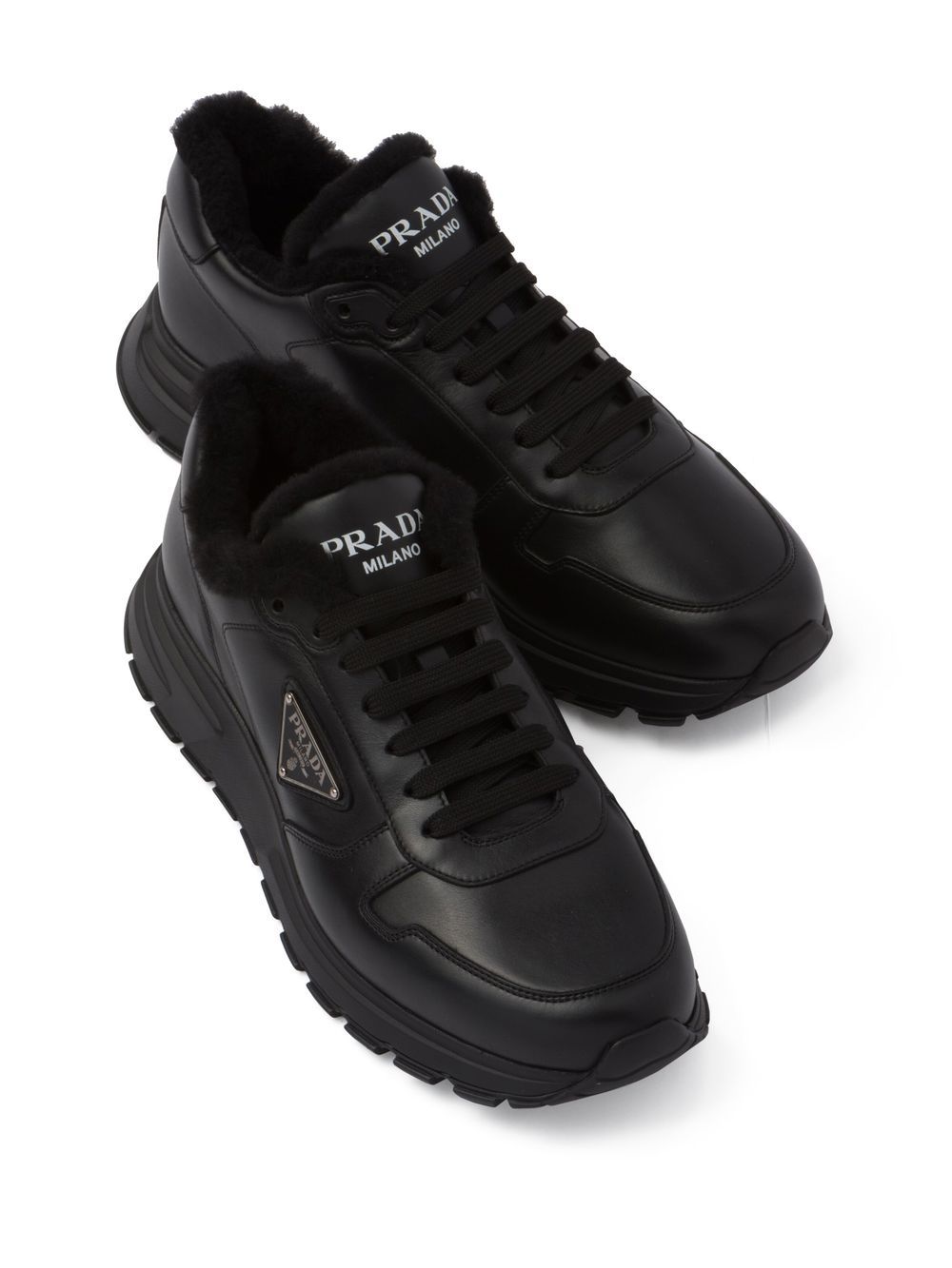Prada logo leather sneakers - Image 4