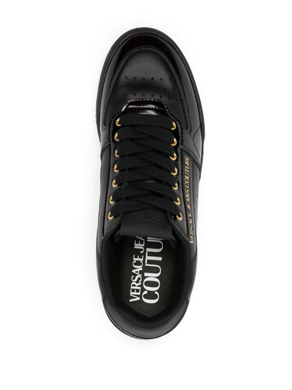 Versace Jeans Couture logo-debossed leather sneakers - Image 4