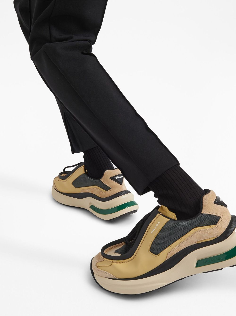 Prada panelled leather chunky sneakers - Image 6