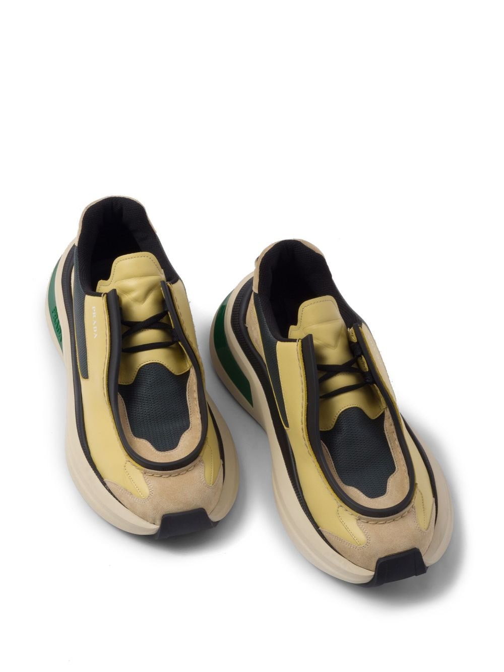 Prada panelled leather chunky sneakers - Image 4
