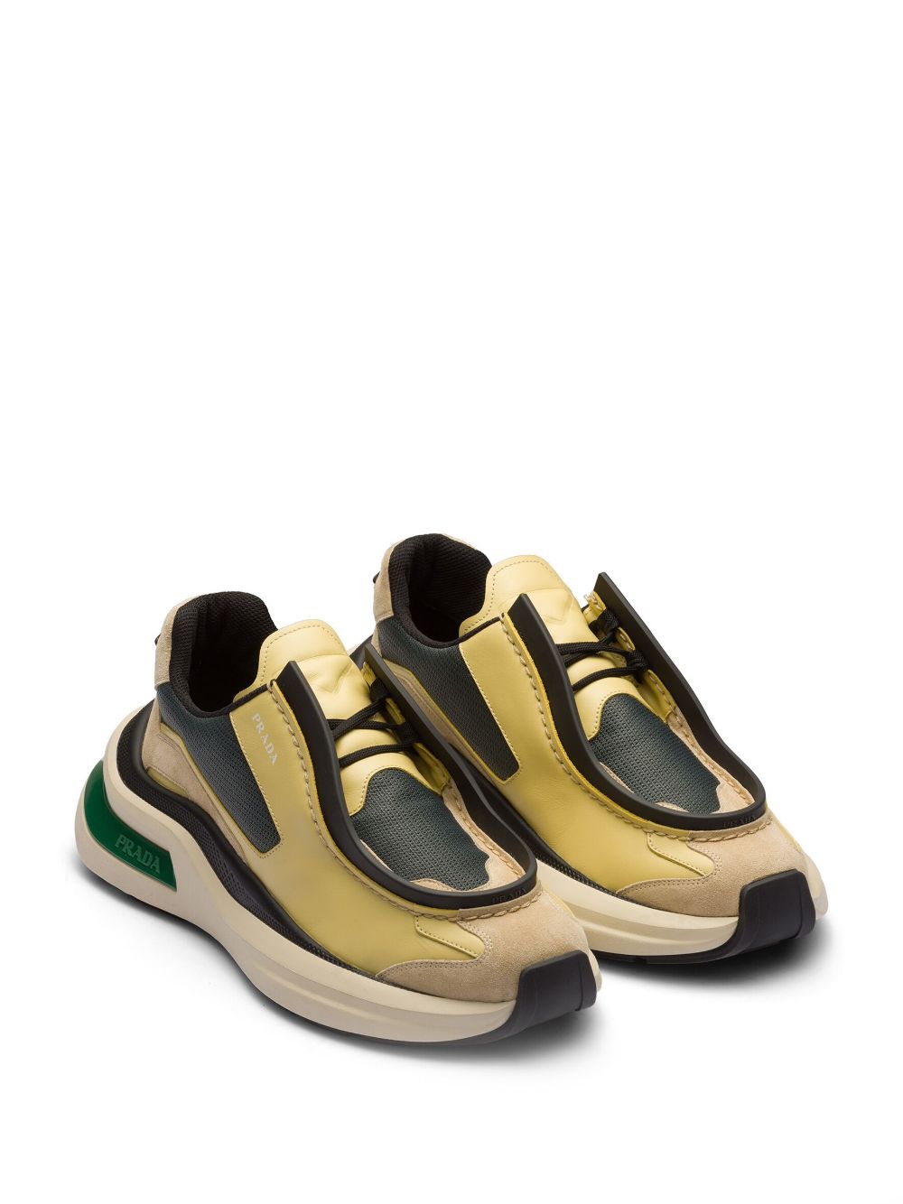 Prada panelled leather chunky sneakers - Image 2