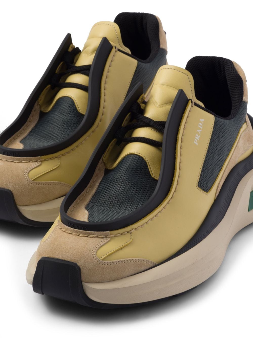 Prada panelled leather chunky sneakers - Image 5