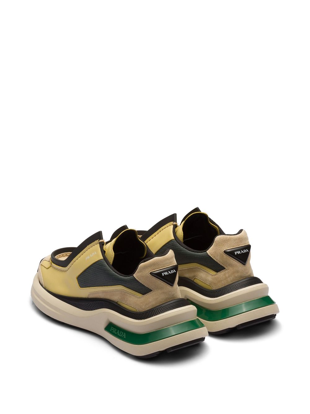 Prada panelled leather chunky sneakers - Image 3