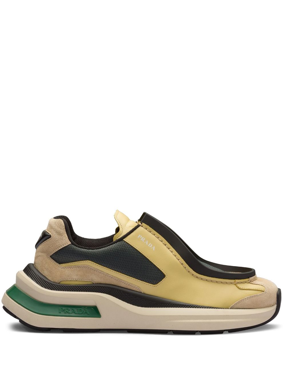 Prada panelled leather chunky sneakers
