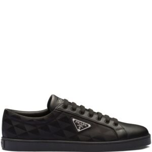 Prada triangle-logo lace-up sneakers