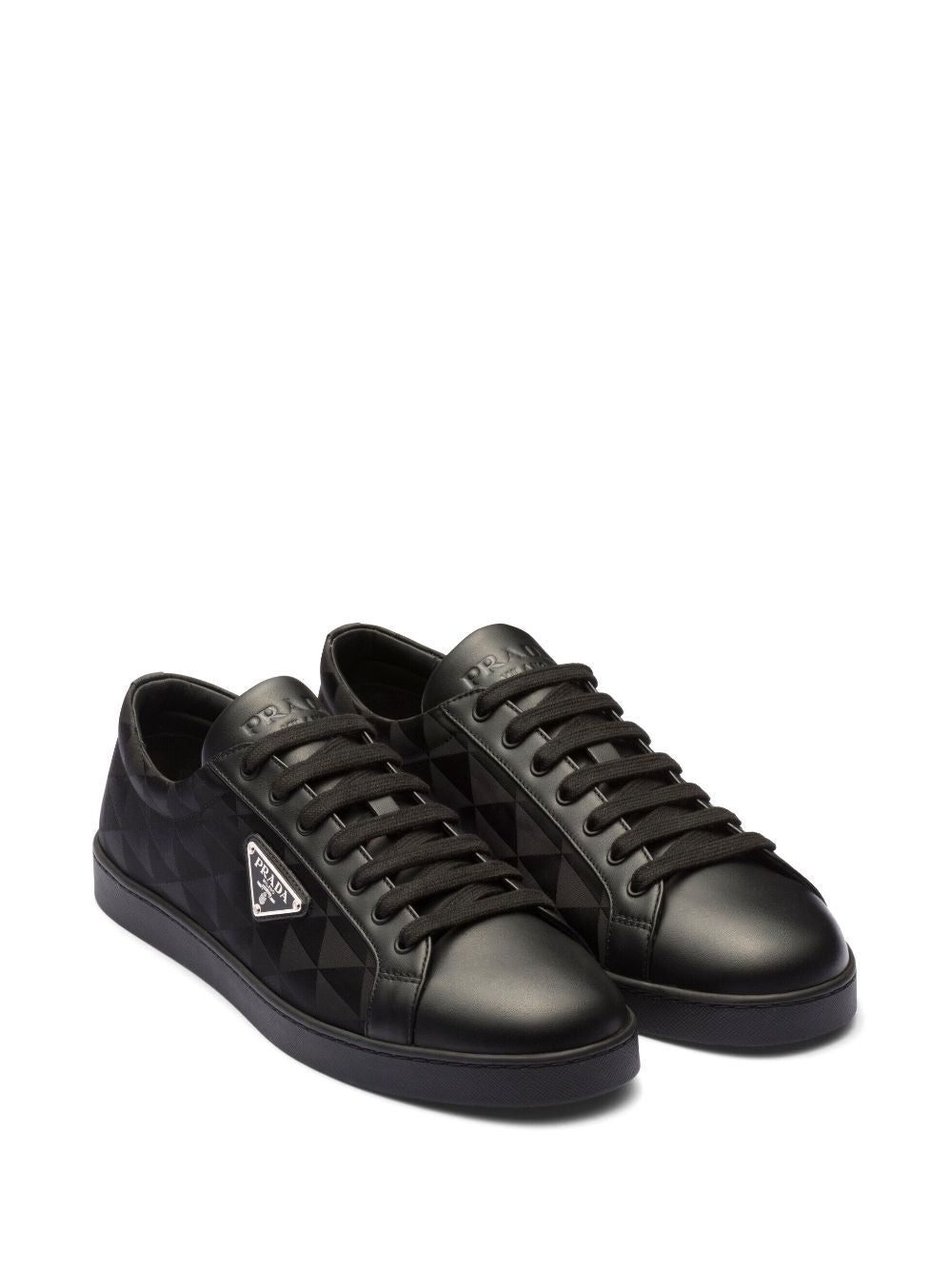 Prada triangle-logo lace-up sneakers - Image 2