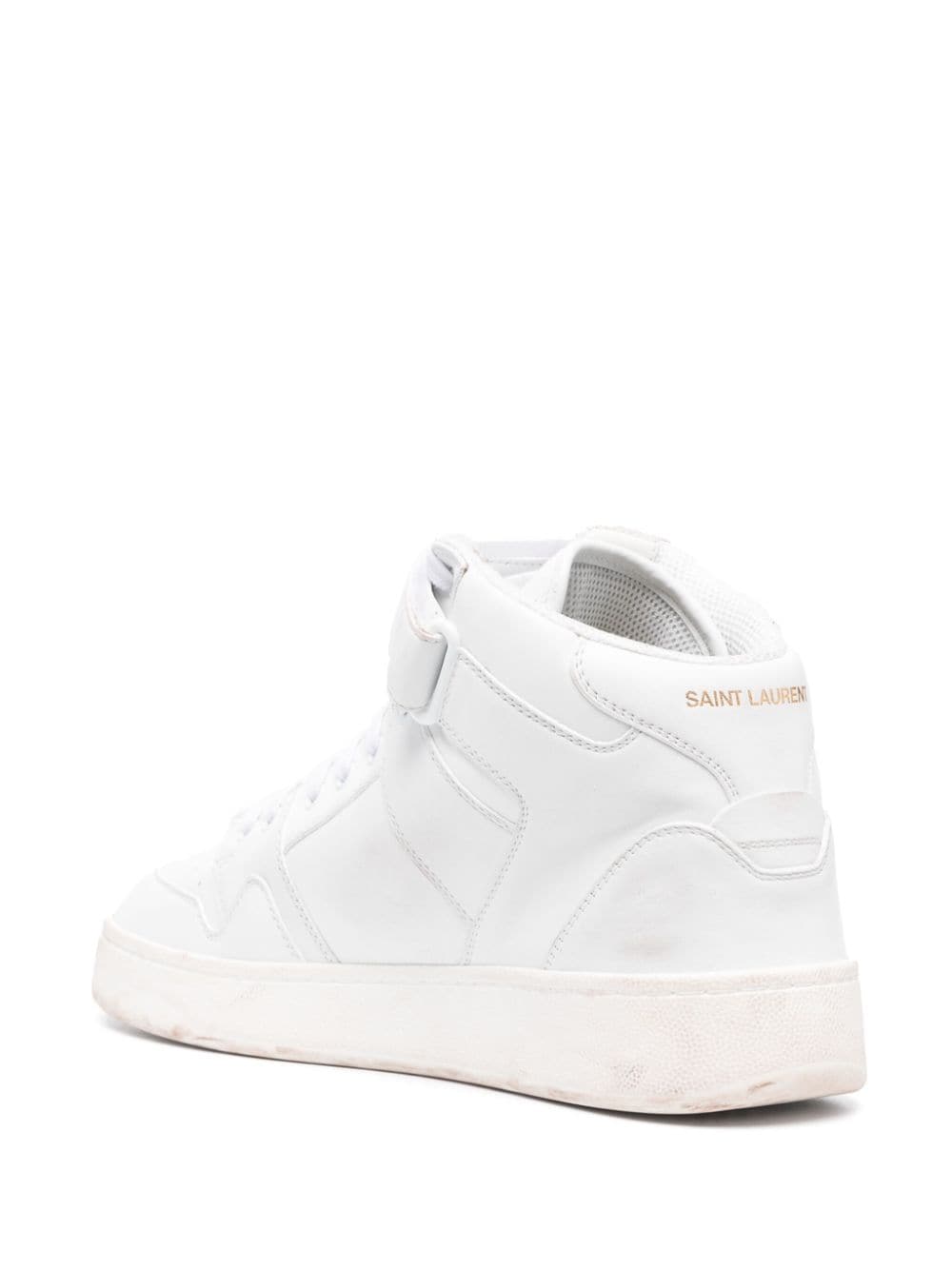 Saint Laurent logo-lettering leather sneakers - Image 3