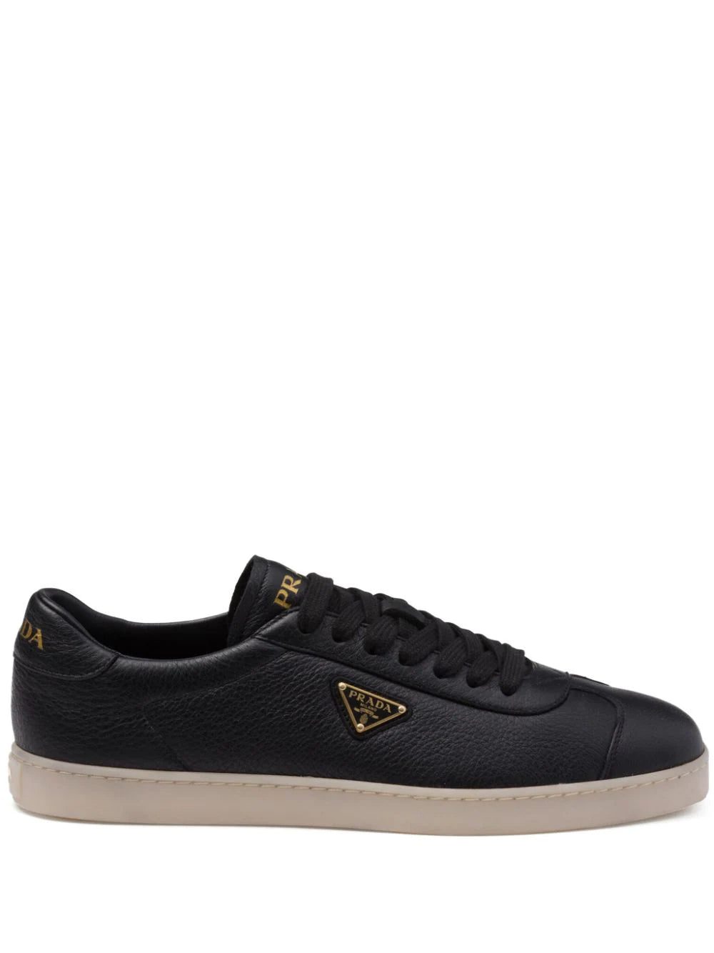 Prada triangle-logo leather sneakers