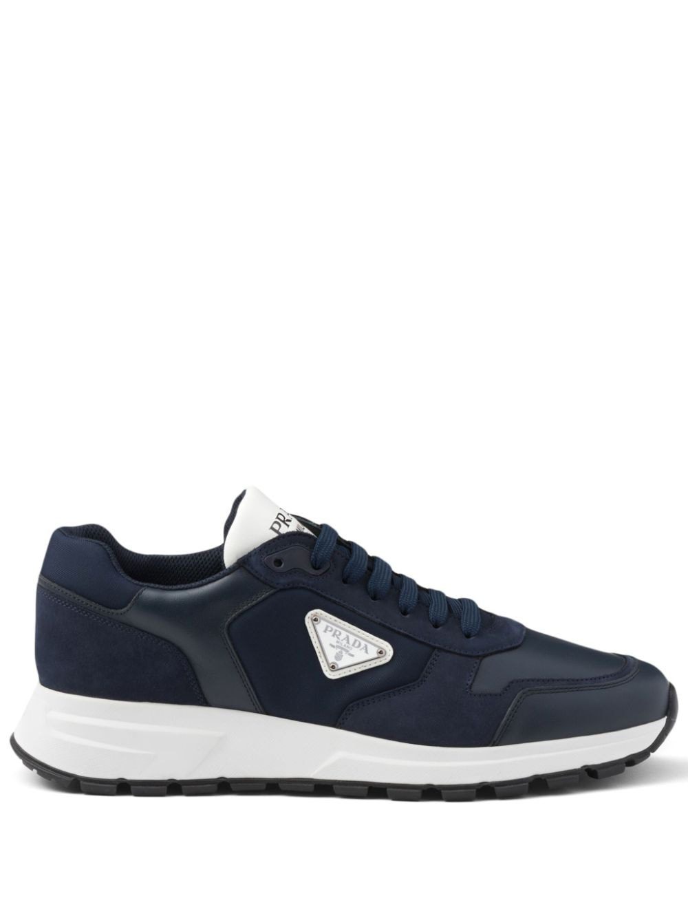 Prada triangle-logo leather sneakers