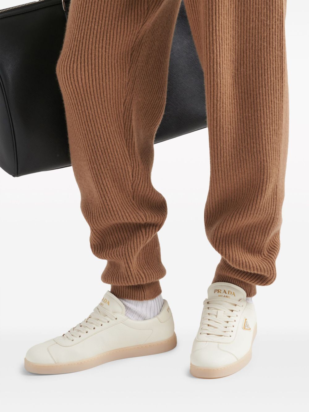 Prada triangle-logo leather sneakers - Image 6