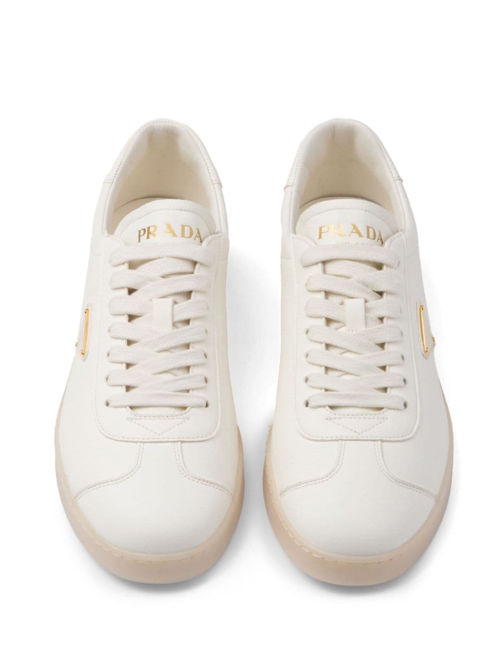 Prada triangle-logo leather sneakers - Image 4