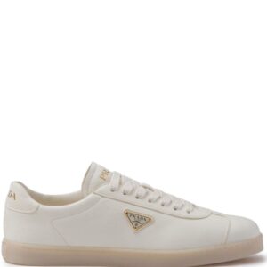 Prada triangle-logo leather sneakers