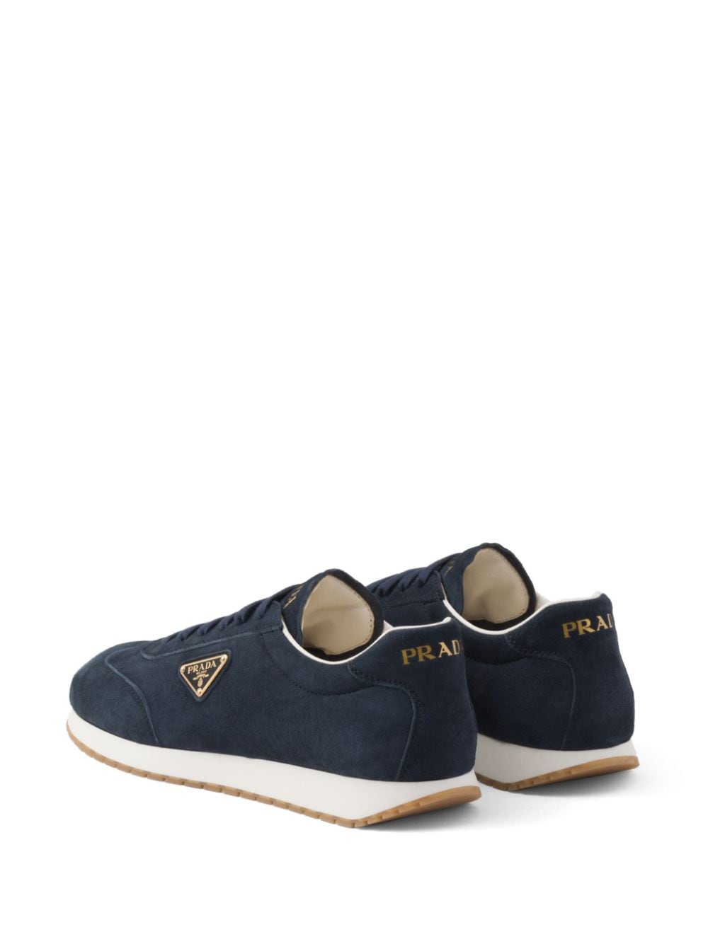 Prada triangle-logo suede sneakers - Image 3