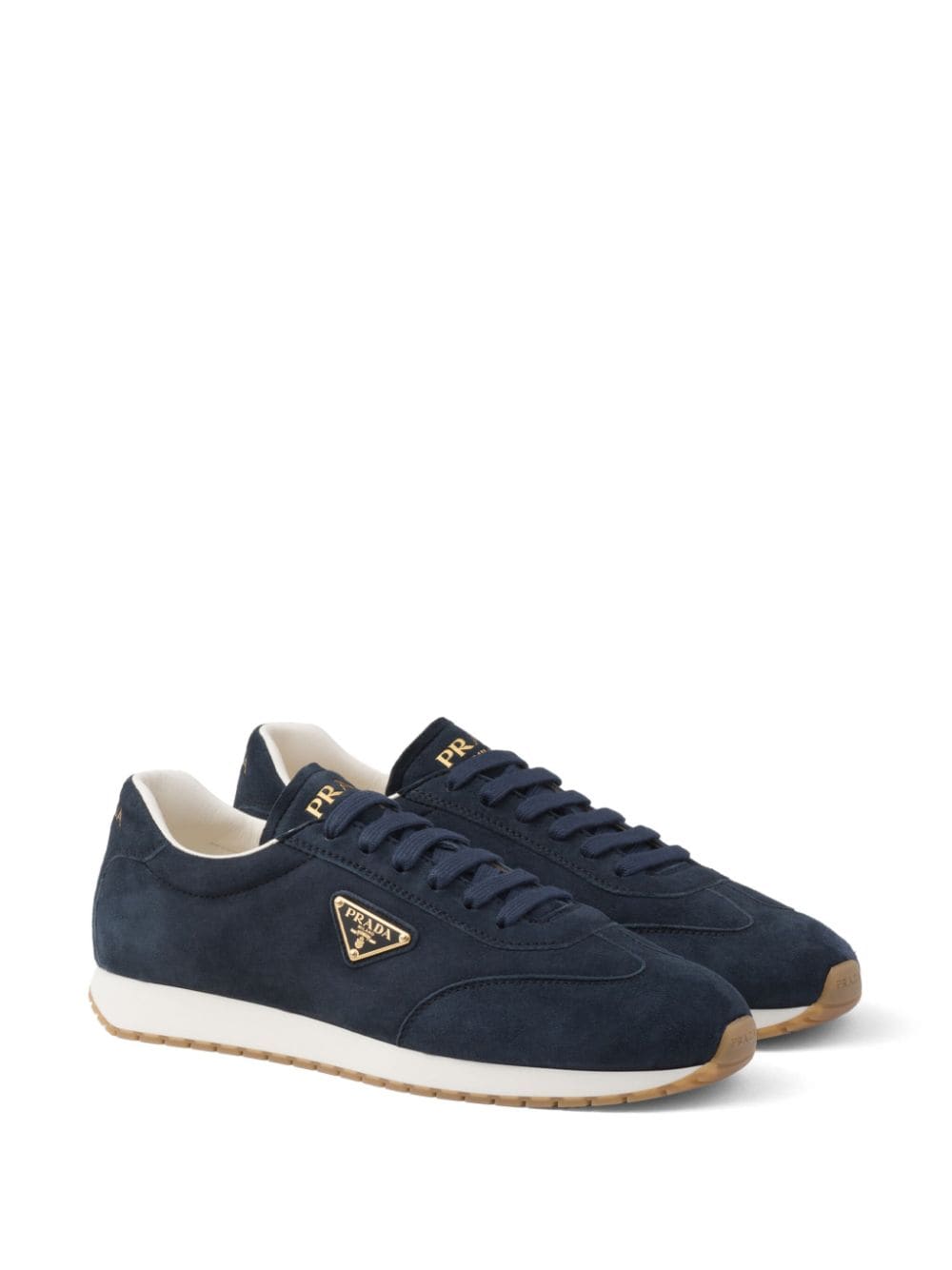 Prada triangle-logo suede sneakers - Image 2